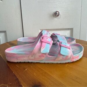 Cat & Jack blue pink tie dye sandals size 3